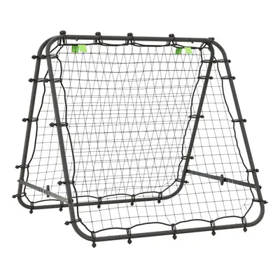 HOMCOM Rebounder Net Football Target Goal with Adjustable Angles, Black