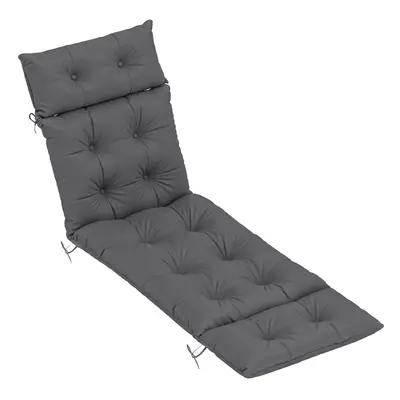 Outsunny Sun Lounger Cushion Only, Garden Lounge Chair Cushion, Dark Grey