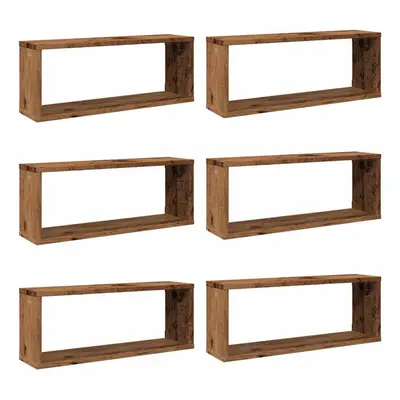 (old wood, pcs) vidaXL Wall Shelves Floating Rack Display Shelf Bookshelf Engineered Wood