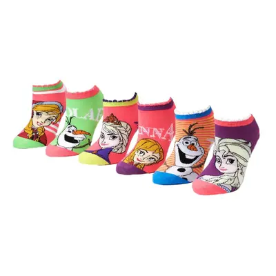 Disney Frozen Little Girls' Pack Assorted No Show Socks (Small 4-6)