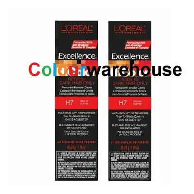 (H7 â 2pcs) L'Oreal HiColor H7 Sizzling Copper, Reds For Dark Hair Only