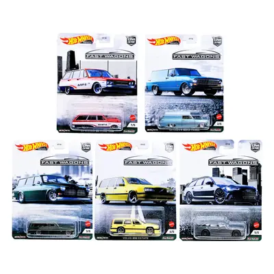 Hot Wheels Premium Car Culture Fast Wagons Complete Set of Vehicles