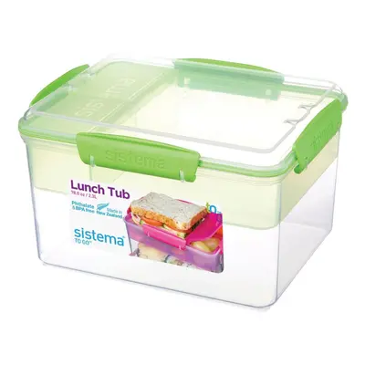 Sistema To Go Lunch Box Tub 2.3L Sandwich Snack Food Container with Compartments