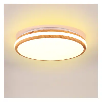 Led Ceiling Light Wood Grain Ceiling Lamp Modern Ceiling Lamp Ã40CM, 3000K Round Indoor Ceiling