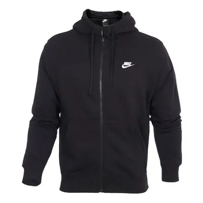 Nike Mens Club Full-Zip Hoodie Black/White BV2648-010-Size Small