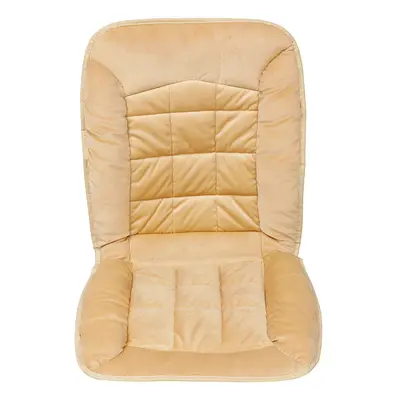 (Beige) Plush Car Front Seat Cushion Comfortable Winter Warmer Cover Pad Chair Protector Univers