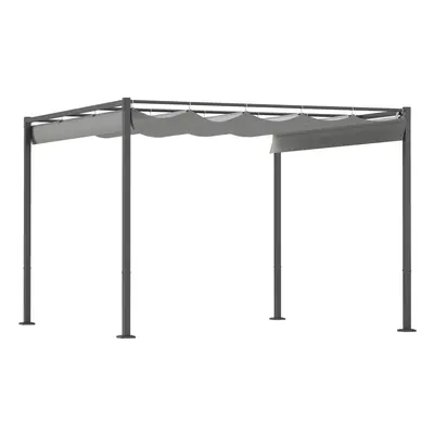 Outsunny x 3(m) Garden Pergola with Retractable Roof, UPF30+, Grey