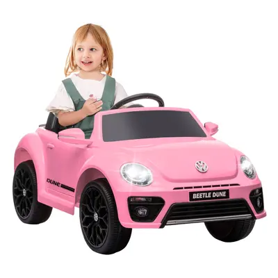 AIYAPLAY Volkswagen Beetle Licensed 12V Ride on Car w/ Remote Control, Pink