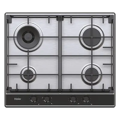 Haier Series HAHG6BR4S2X 60cm Gas Hob - Black / Stainless Steel