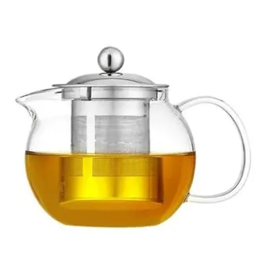 Resistant Glass Teapot Transparent With Stainless Steel Strainer Container Tea Pot