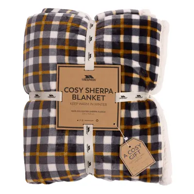 (Medium, Honeybee Check) Trespass Sherpa Fleece Blanket x 140cm Vallon