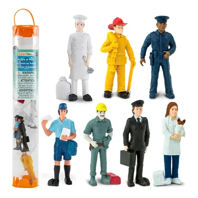 Safari Ltd. People TOOB - Everyday Heroes Figurines of Construction Worker Policeman Mailman Pil