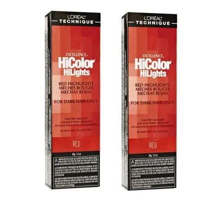 (Red - Pack of 2) L'Oreal HiColor Red HiLights For Dark Hair