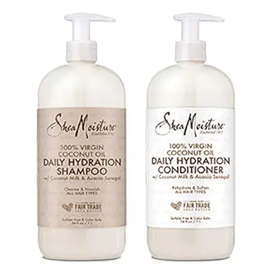 Shea Moisture Moisturizing Shampoo and Conditioner Set Coconut Oil Daily Hydration Made with Rea