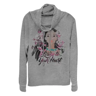 Disney Women's Pocahontas Listen to Your Heart Graphic Cowl Neck Sweat