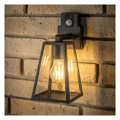 CGC Black Outdoor Wall Light with PIR Motion Sensor