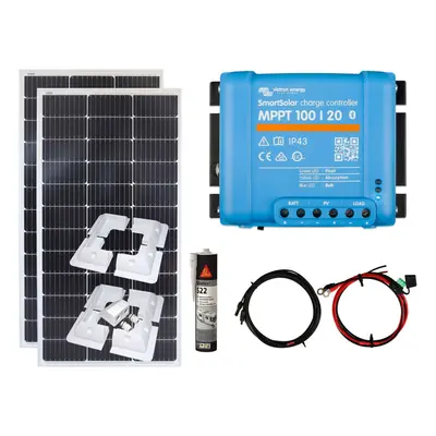 Victron 200w Mono Solar Panel Kit charging MPPT Smart Controller Battery Mounts