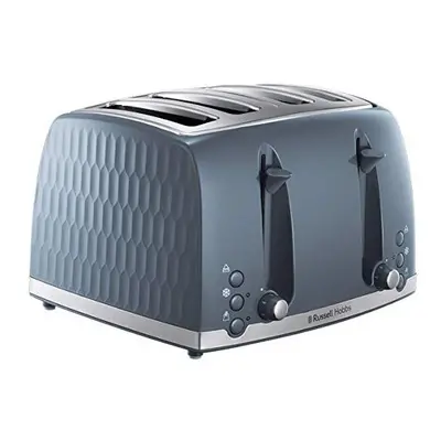 Russell Hobbs 4 Slice Toaster - Contemporary Honeycomb Design with Extra Wide Slots and High Lif