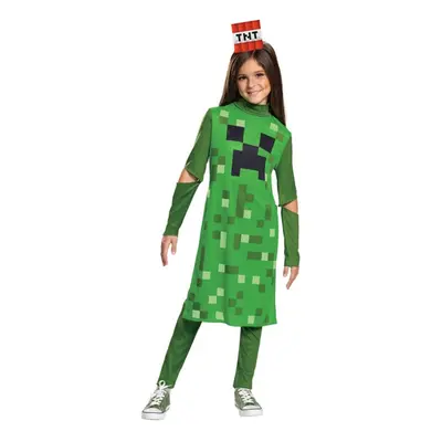 (M (7-8)) Girls Creeper Costume - Minecraft