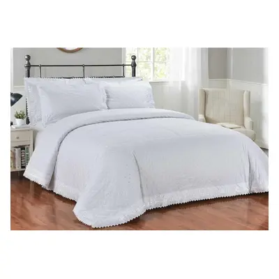 (Double, White) Broderie Anglais Duvet Cover Set Bedding Set Quilt Cover Luxury