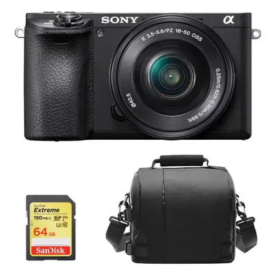 SONY A6500 Black + SEL 16-50MM F3.5-5.6 OSS Black + 64GB SD card+Bag