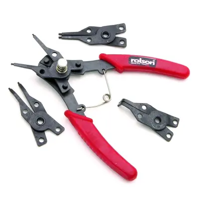 Rolson Four Head Circlip Pliers Set, Supplied with pair of spring loaded handles