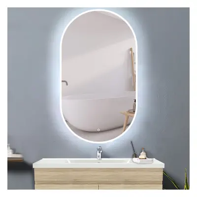 (700*1200mm) Bathroom Oval Mirrorï¼Dimmable 3Colors LEDï¼Anti-fog