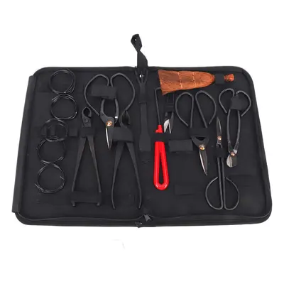 1set Garden Bonsai Tool Set Carbon Steel Extensive Cutter Scissors Kit with Nylon Case for Gard