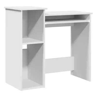 (white) vidaXL Desk with Shelves White 84x40x78 cm Engineered Wood office desk