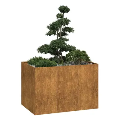 vidaXL Planter Rusty 120x80x80 cm Weathering Steel