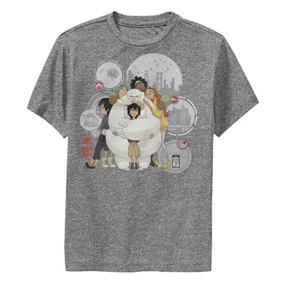 Disney Big Hero Series Baymax Hugs Boys Short Sleeve Tee Shirt Charcoal Heather Medium