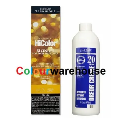 (H13, Dev (Vol. 20) 16oz) L'Oreal HiColor H13 Natural Blonde, Blondes For Dark Hair Only