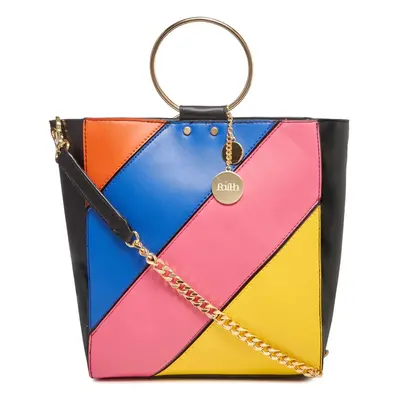 Faith Womens Multi-Coloured Rainbow Stripe Shopper Bag