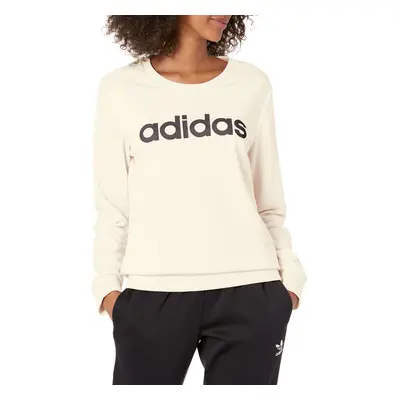 adidas Womens Essentials Logo Sweatshirt Ecru TintBlack Large