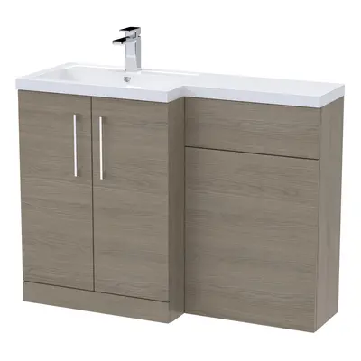 Level Furniture Combination Vanity Basin and WC Unit Left Hand - 1100mm x 390mm - Solace Oak - B