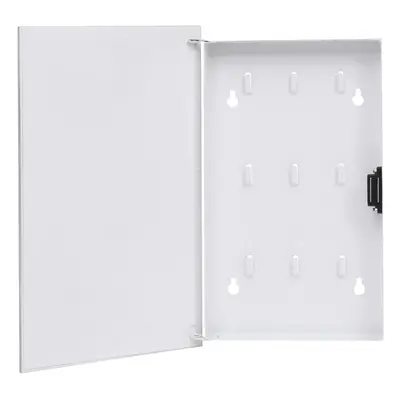 vidaXL Key Box with Magnetic Board White key Storage Organisation Cabinet