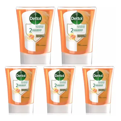 5 x 250ml Dettol No Touch Hand Wash System Refill Honey & Vanilla