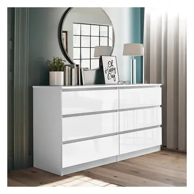 ((6 Drawers Chest White)) Chest Of Drawers Bedroom Furniture Storage Bedside to Drawers