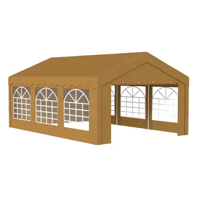 Outsunny 6m Garden Gazebo Carport Shelter w/ Removable Sidewalls, Yellow