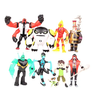 9pcs Ben Omnitrix Figure Monster Luminous Collection Model Doll Toy