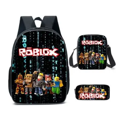 (06) Roblox 3pcs Schoolbag Lunch Bag Pencil Case Set