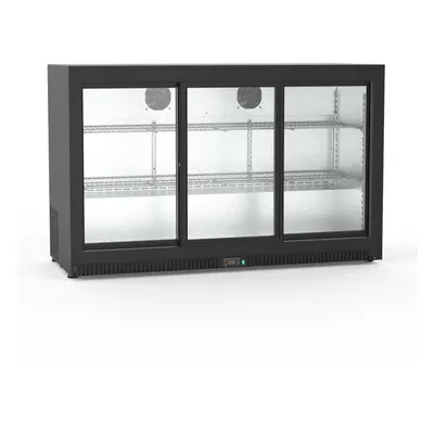 SIA SBB290BL3 Black 290L Commercial Back Bar Fridge With Sliding Doors