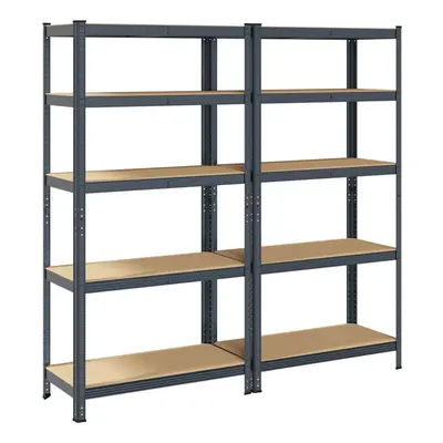 vidaXL 5-Layer Heavy-duty Shelves pcs Anthracite Steel&Engineered Wood