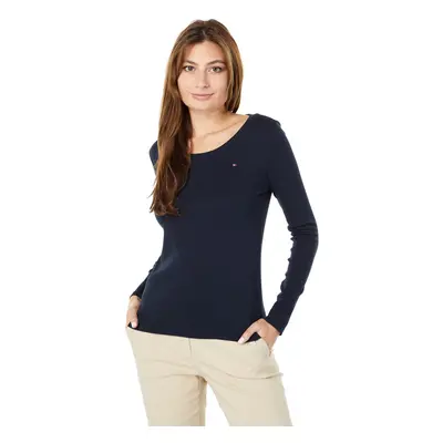 Tommy Hilfiger Women's Long Sleeve Scoop Neck Tee Sky Captain Medium