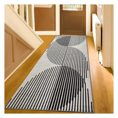 (80x300 cm, JETT- PRINTED RUG) Modern Non-Slip Rugs Printed Geometric Carpet Mat