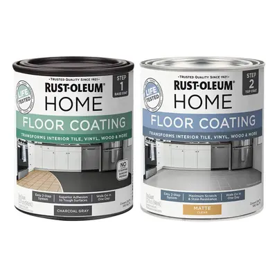 RustOleum Home Interior Floor Coating Kit Matte Charcoal Gray count pack of