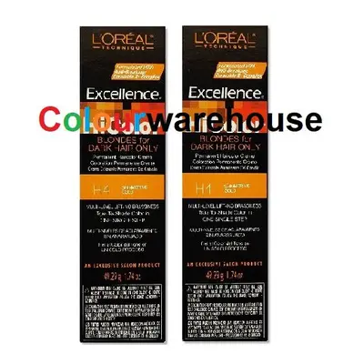 (H4 â 2pcs) L'Oreal HiColor H4 Shimmering Gold, Blondes For Dark Hair Only