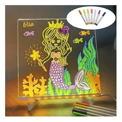 (L - 30x20CM) Led Note Board With Colors Pen, Glowing Acrylic Dry Erase Board With Led Light