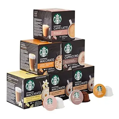 Starbucks White Cup Variety Pack by Nescafe Dolce Gusto Coffee Pods, x (72 Pods/36 Servings)