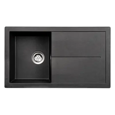 SIA DIAM10BL 1.0 Bowl Black Composite Reversible Inset Kitchen Sink